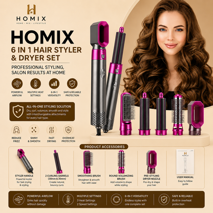 6 in 1 Hair Dryer Brush
