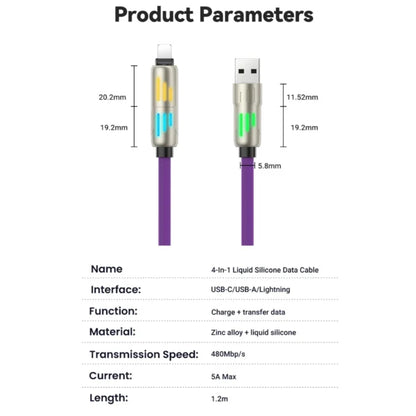 240W 4-in-1 Super Fast Charging Cable