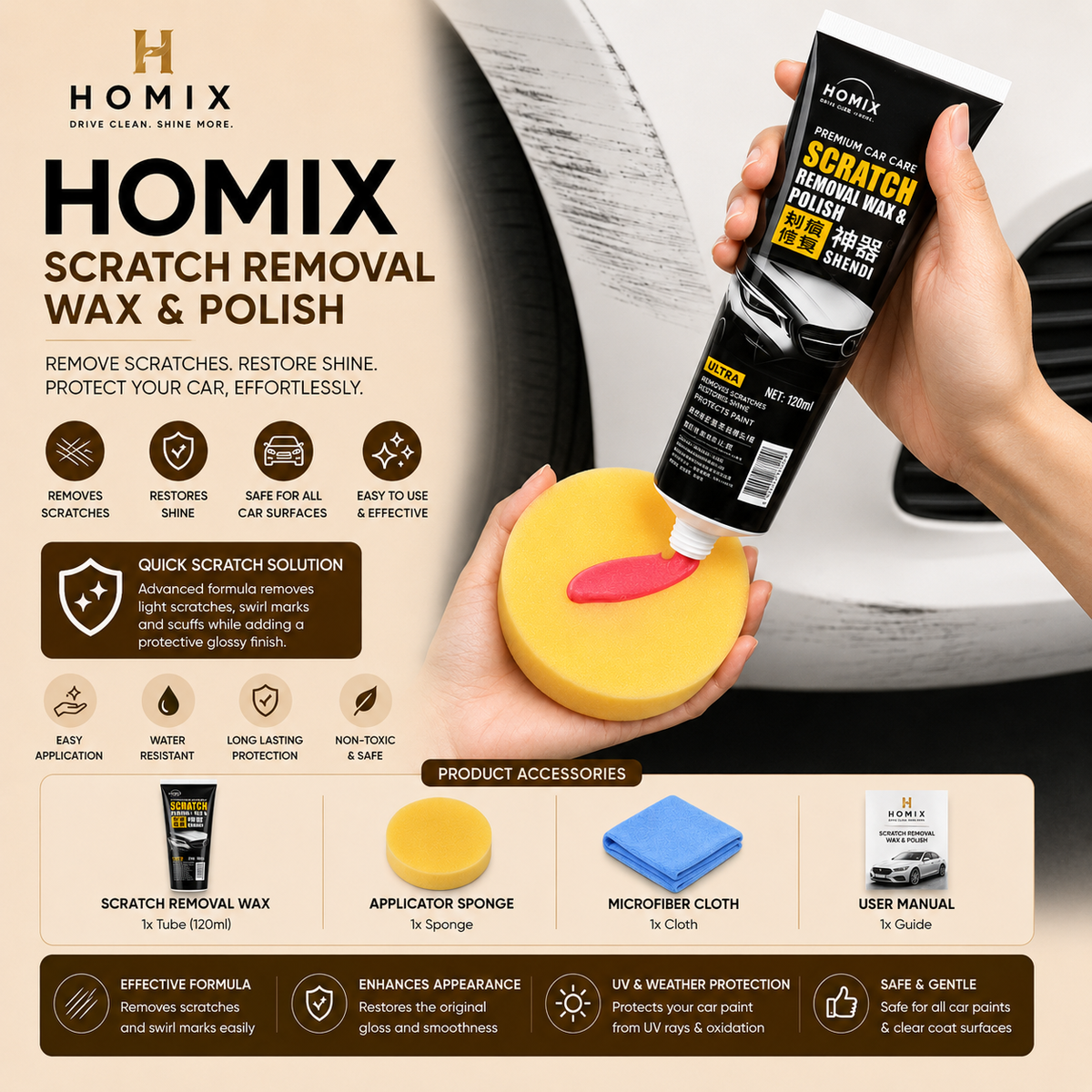 Car Scratch Wax Fabulous Repair Product